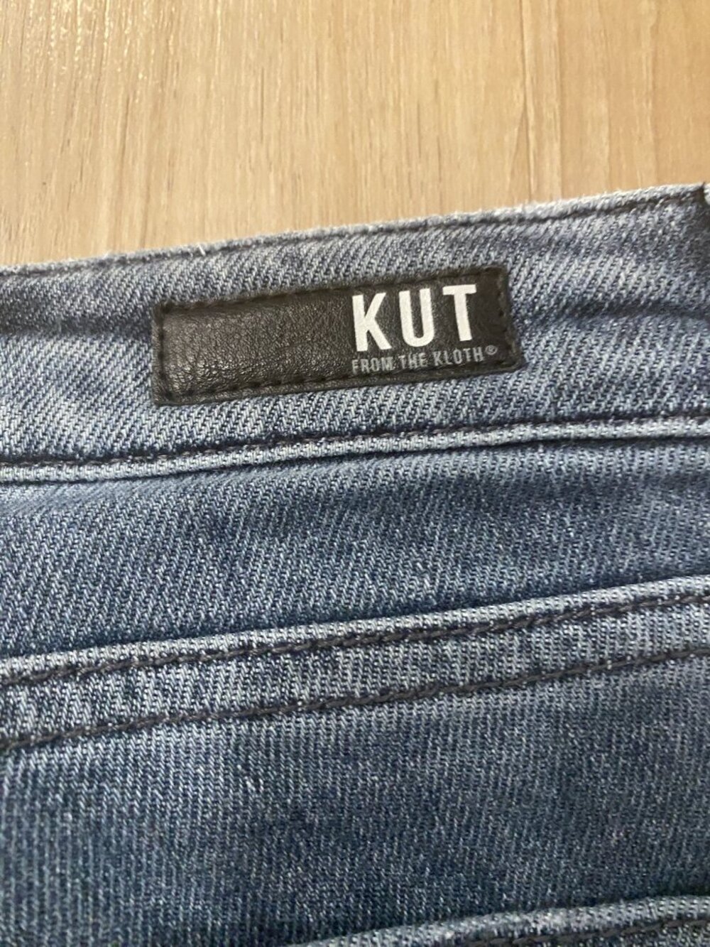 KUT fromthe Kloth Kelsey High Rise Ankle Flare Jeans Gray Distressed Short/Crop - Picture 10 of 10